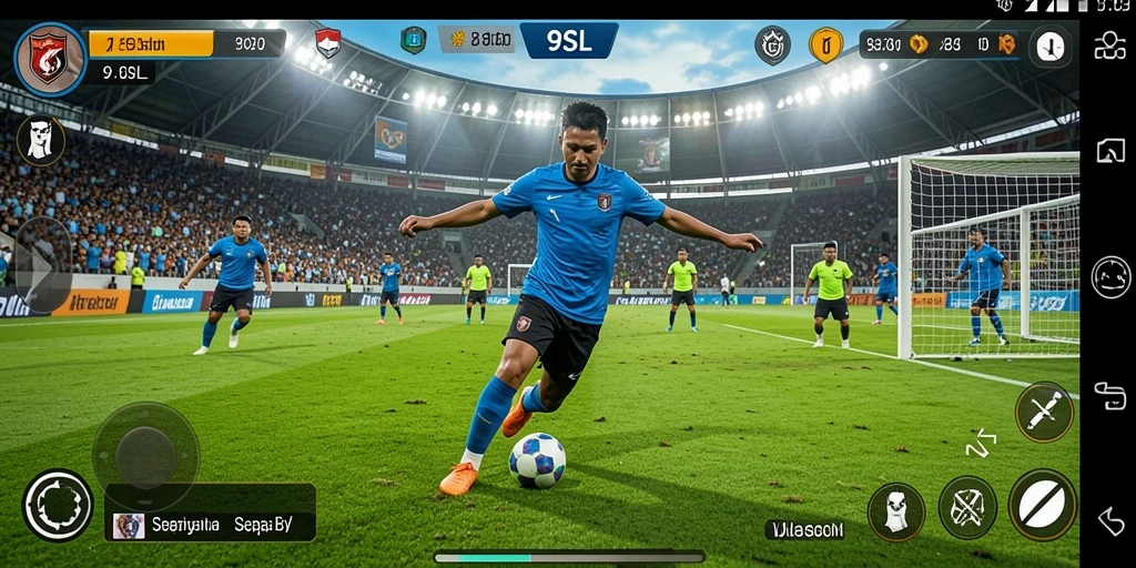 Tampilan gameplay 9SL dengan aksi menegangkan di lapangan.