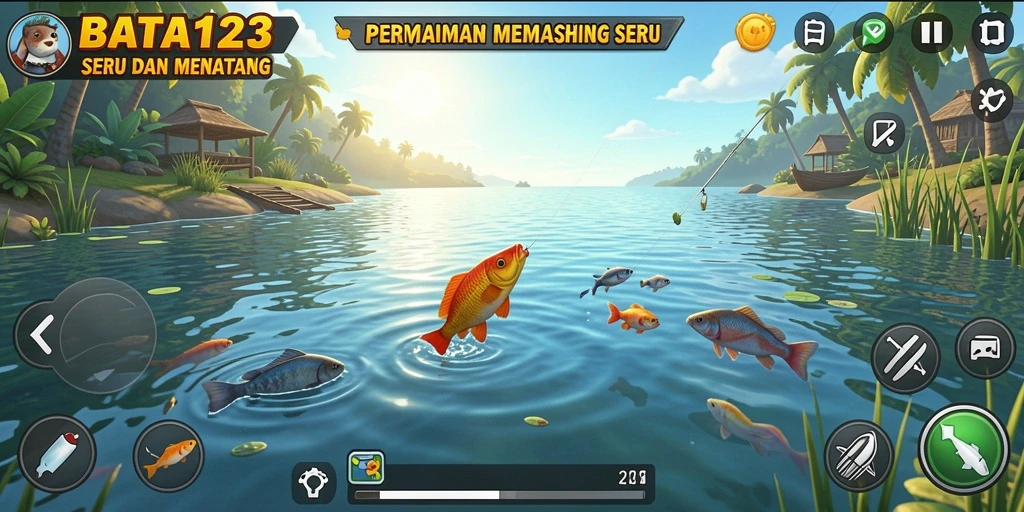 Screenshot gameplay BATA123 menunjukkan keseruan dalam memancing.