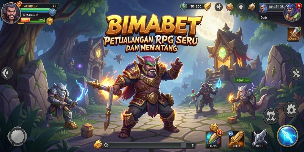 Screenshot gameplay BIMABET yang menampilkan aksi luar biasa dan dunia RPG yang luas.