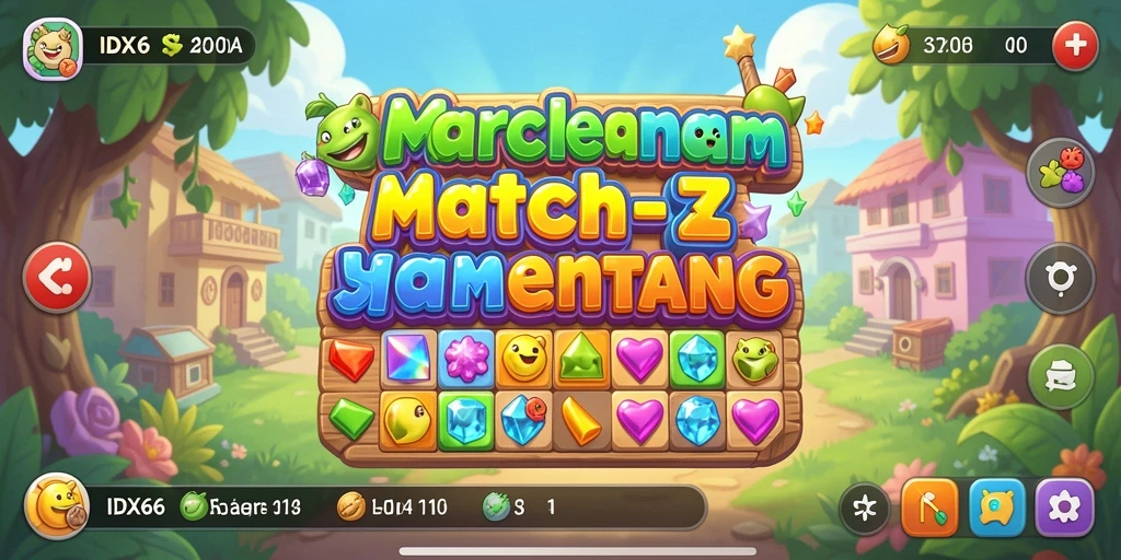 Tampilan gameplay seru dari IDX66 dengan elemen Match-3 yang menarik.