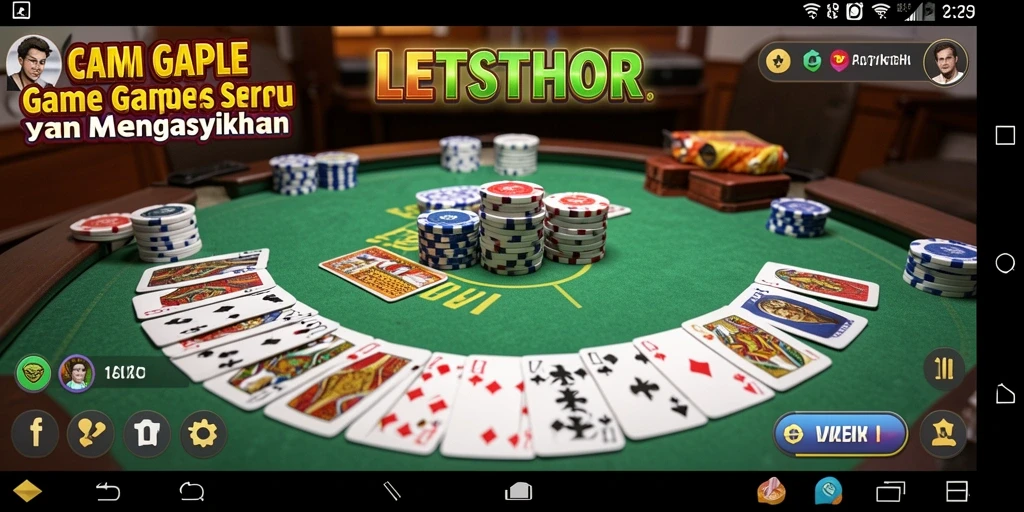 Screenshot LETSTHOR menampilkan gameplay Gaple yang mendebarkan.