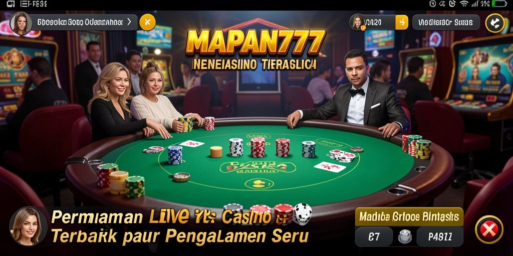 Tampilan gameplay Live Casino yang seru dan interaktif di MAPAN777.