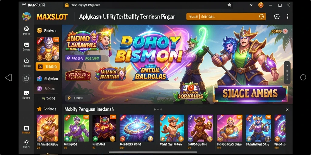 Tampilan antarmuka aplikasi MAXSLOT yang modern dan intuitif.