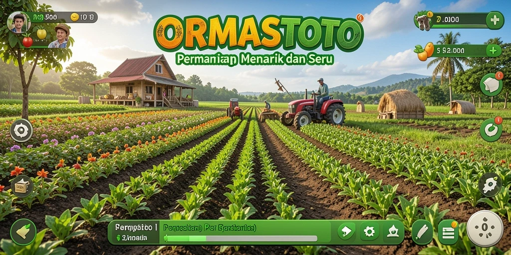 Gameplay ORMASTOTO dengan suasana pertanian yang ceria.
