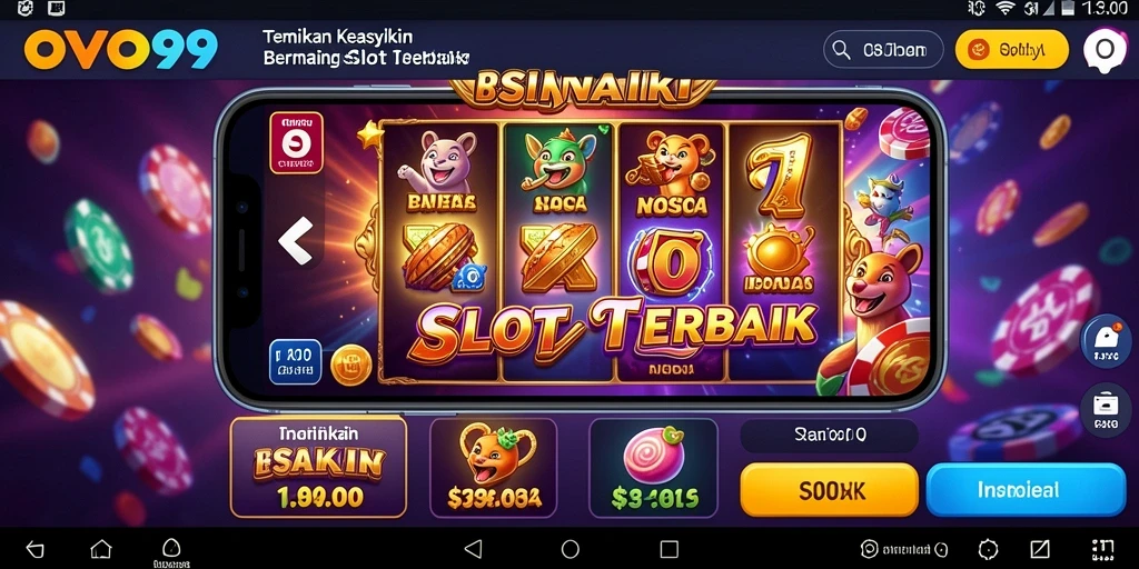 Tampilan menakjubkan saat memutar gulungan slot di OVO99.