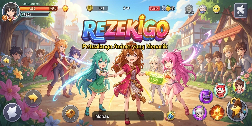 Gameplay menarik yang menggambarkan petualangan di dalam dunia Anime.