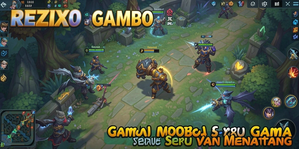 Tampilan gameplay seru dari REZIXO yang mencakup pertempuran tim.