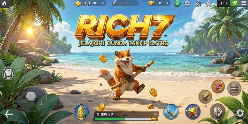 Screenshot gameplay RICH7 yang menampilkan eksplorasi dunia Open World yang menakjubkan.