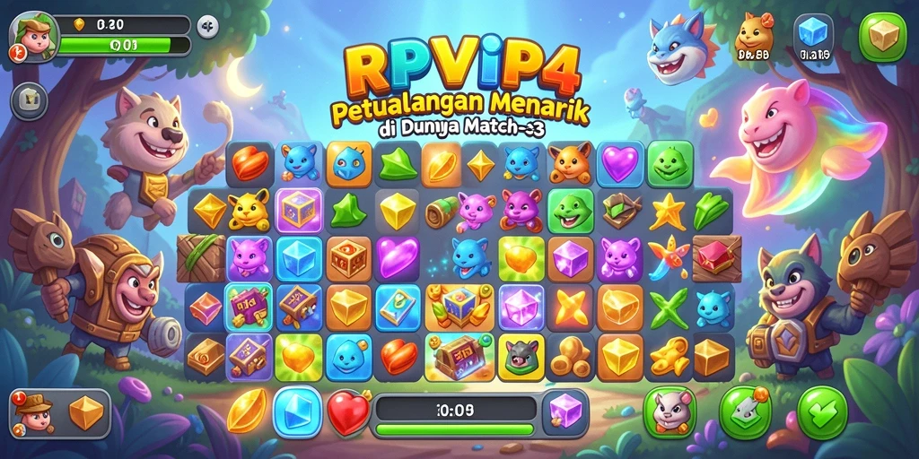 Tampilan gameplay RPVIP4 dengan grafis yang cerah dan menawan.