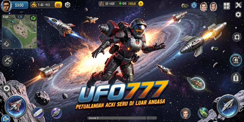 Tangkapan layar utama menunjukkan aksi mendebarkan di luar angkasa.