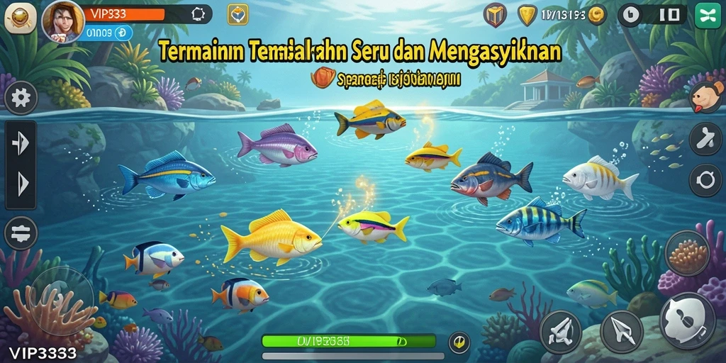 Screenshot gameplay VIP333 menampilkan aksi seru berburu ikan.