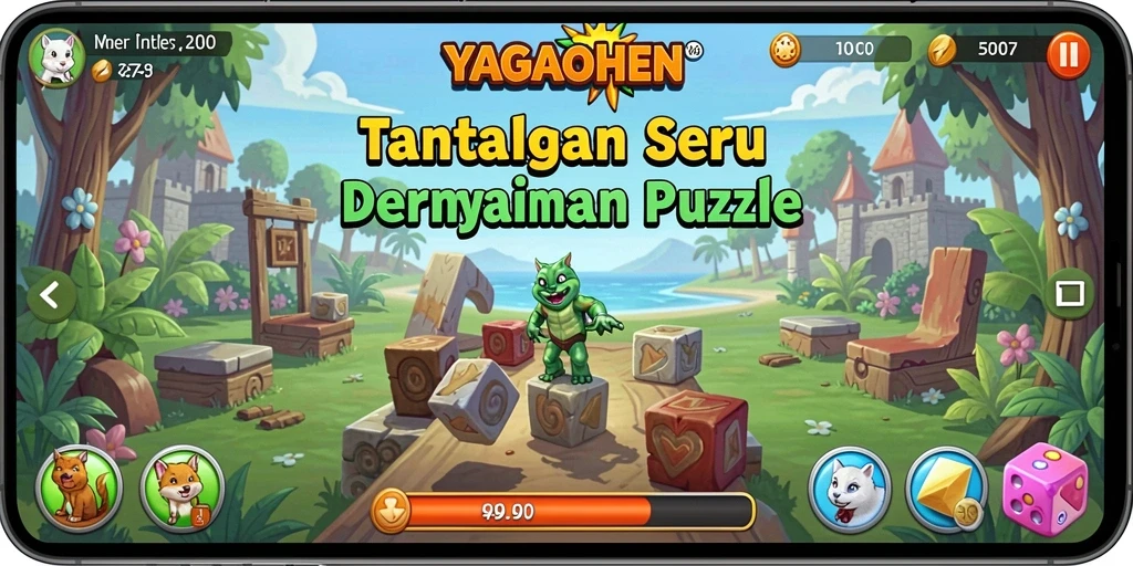 Tangkapan layar YAGAOHEN menunjukkan gameplay puzzle yang menarik dan penuh warna.