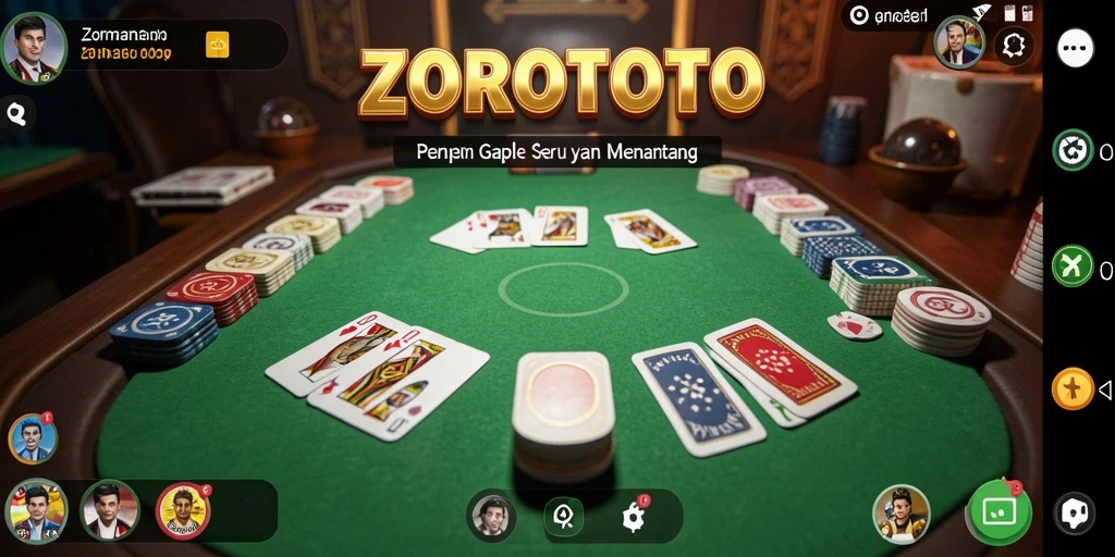 Tampilan gameplay Gaple yang seru dan dinamis di ZOROTOTO.