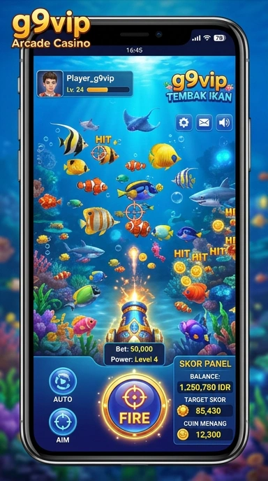 Tampilan utama aplikasi g9vip yang menarik dan mudah digunakan.